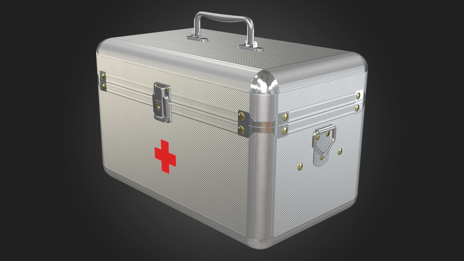 First Aid Kit Metal Box Low-poly 3D model_8