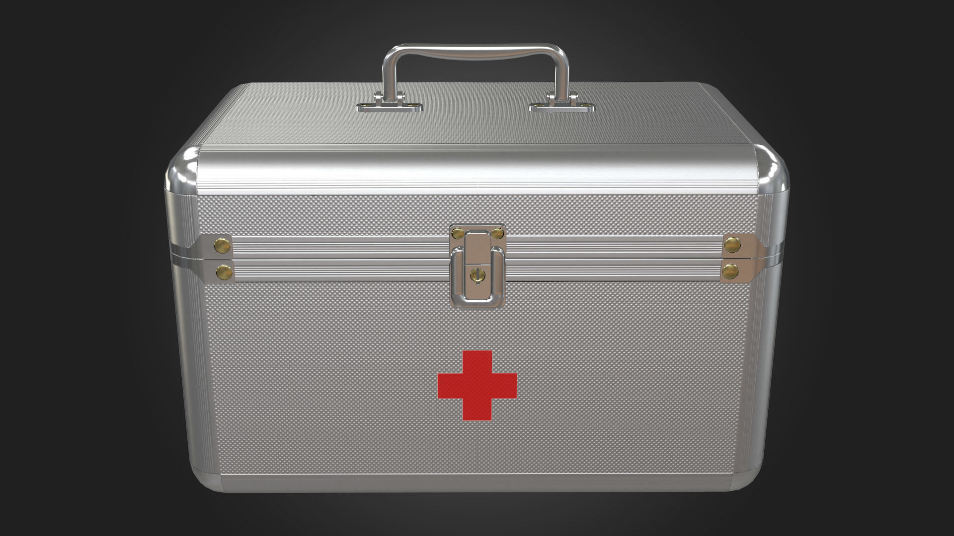 First Aid Kit Metal Box Low-poly 3D model_1