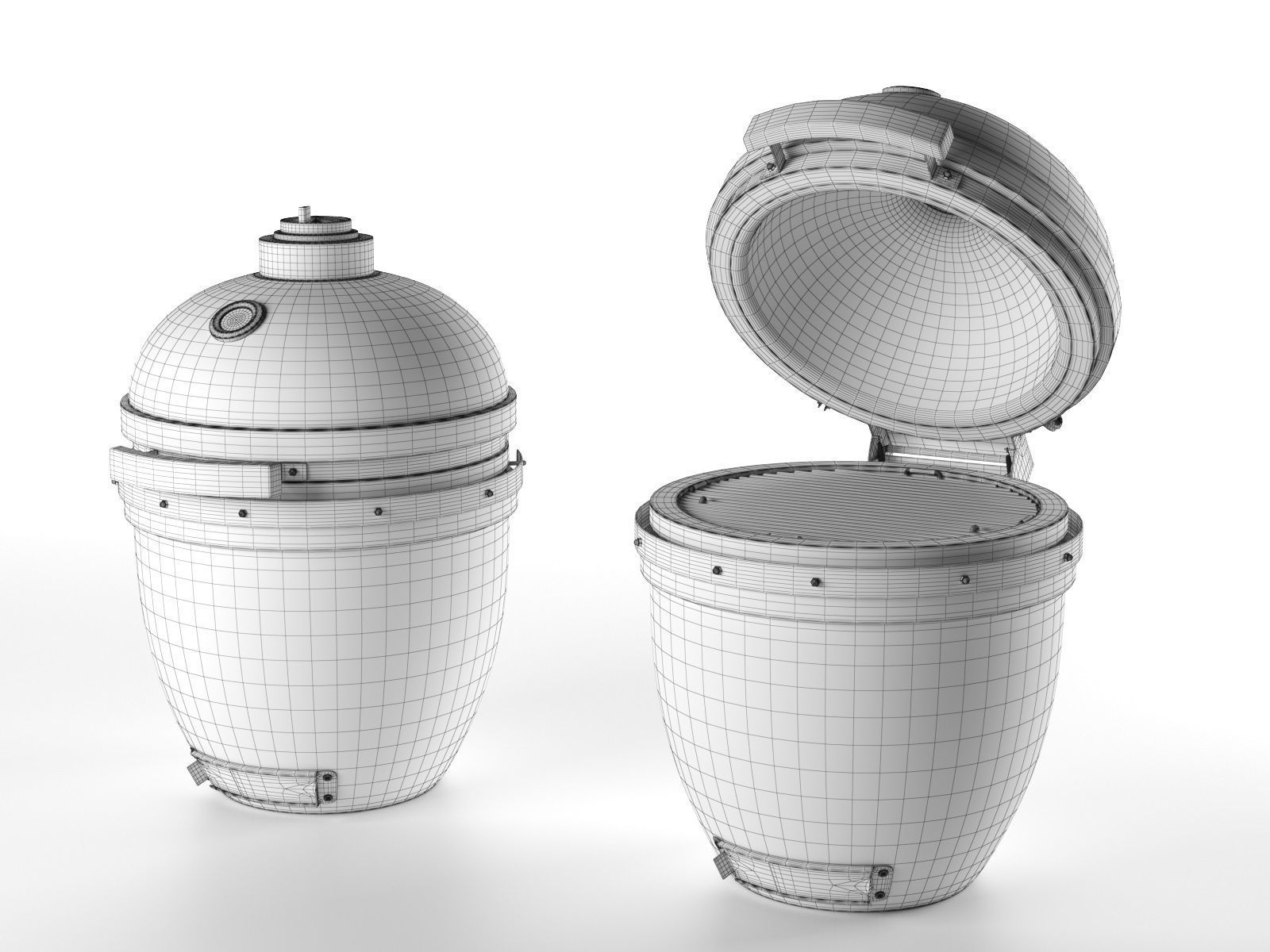 Kamado Barbecue Grill 3D model_3