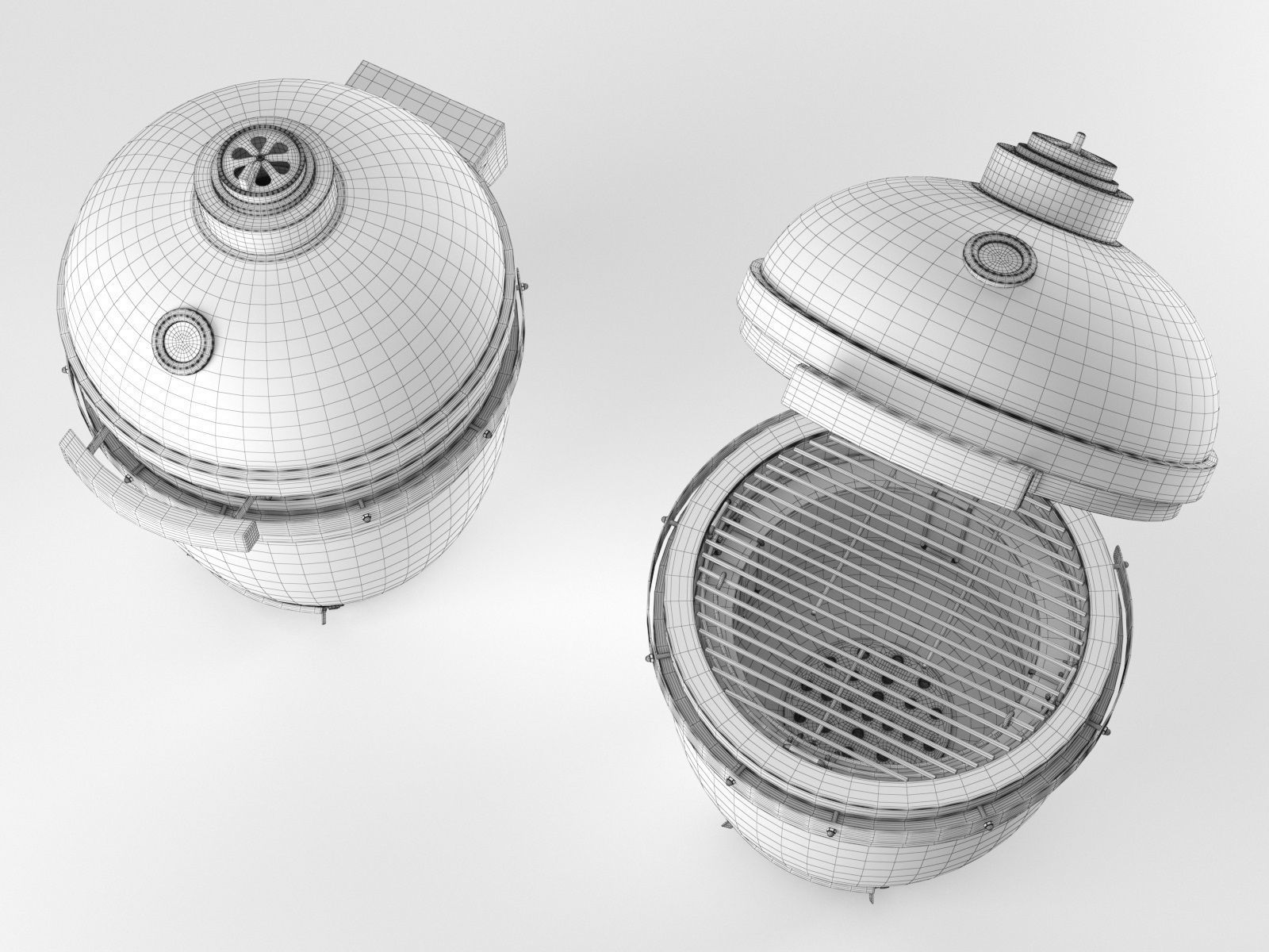 Kamado Barbecue Grill 3D model_4
