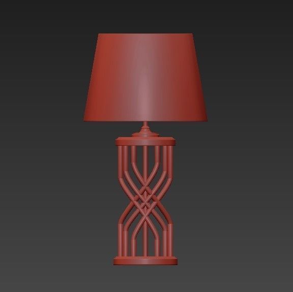 Pair of Vintage Braided Lucite and Brass Lamps 3D model_4