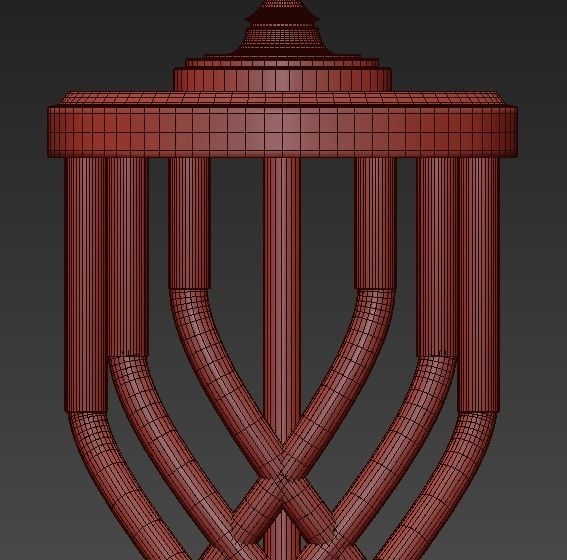 Pair of Vintage Braided Lucite and Brass Lamps 3D model_1