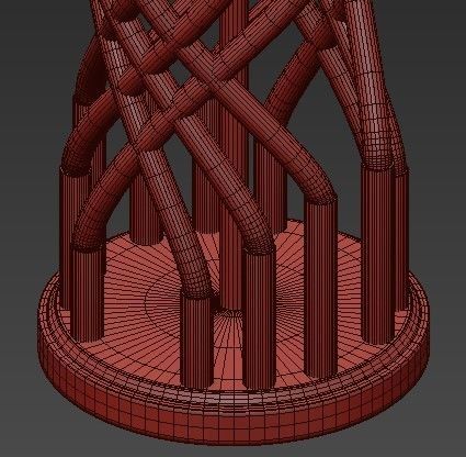 Pair of Vintage Braided Lucite and Brass Lamps 3D model_2