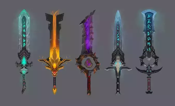 Set of Swords Fantasy 3D model