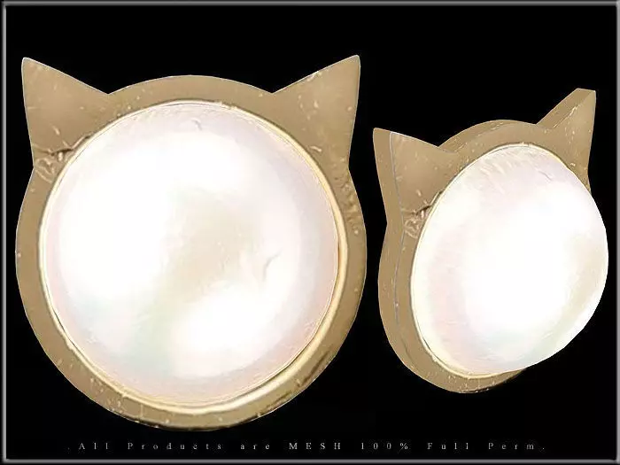 Cat Frame Pearl Oyster Low-poly 3D model