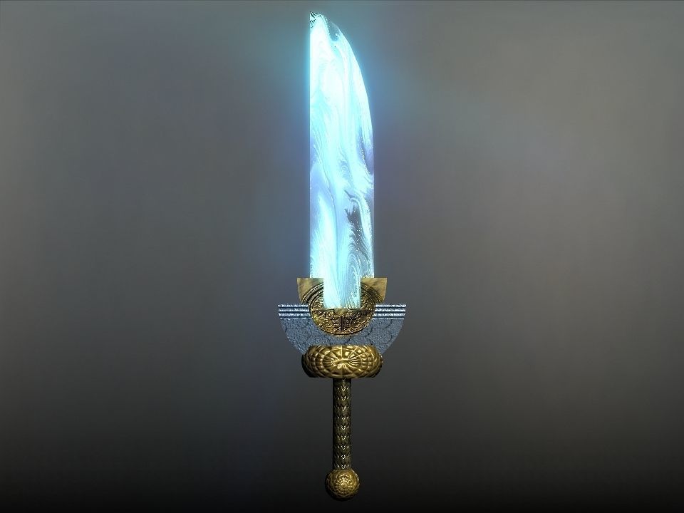 Elemental great swords collection Low-poly 3D model_21