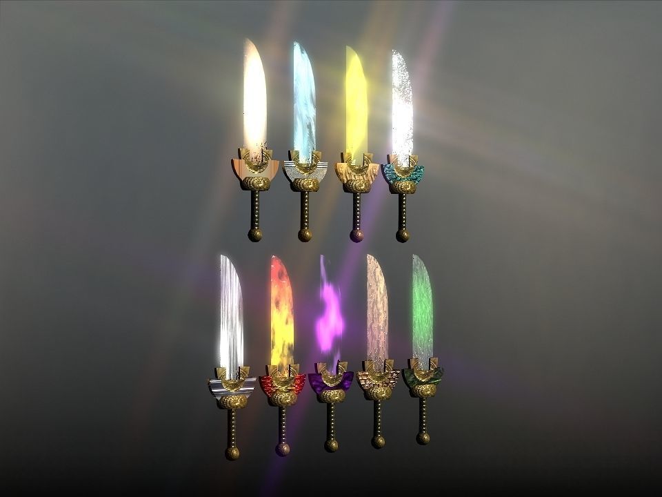Elemental great swords collection Low-poly 3D model_27