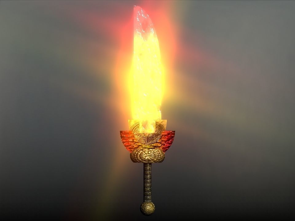 Elemental great swords collection Low-poly 3D model_4