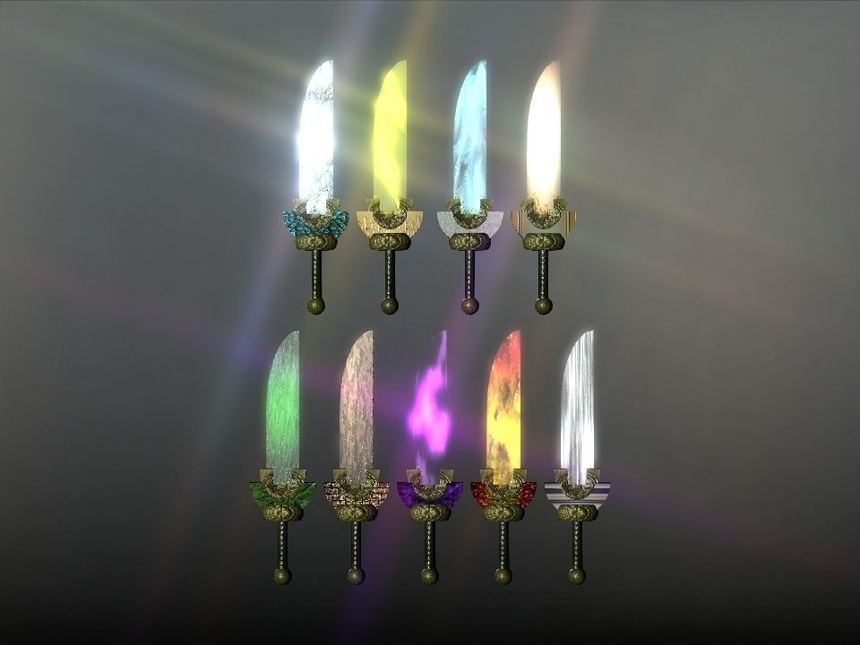 Elemental great swords collection Low-poly 3D model_28