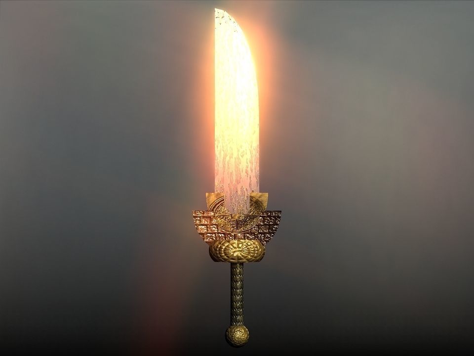 Elemental great swords collection Low-poly 3D model_32