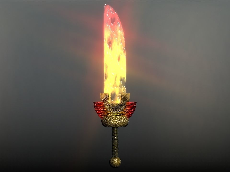 Elemental great swords collection Low-poly 3D model_5