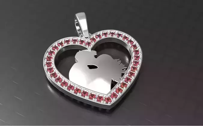 3D print model heart pendant  ST VALENTINES DAY silhouette 3D print model