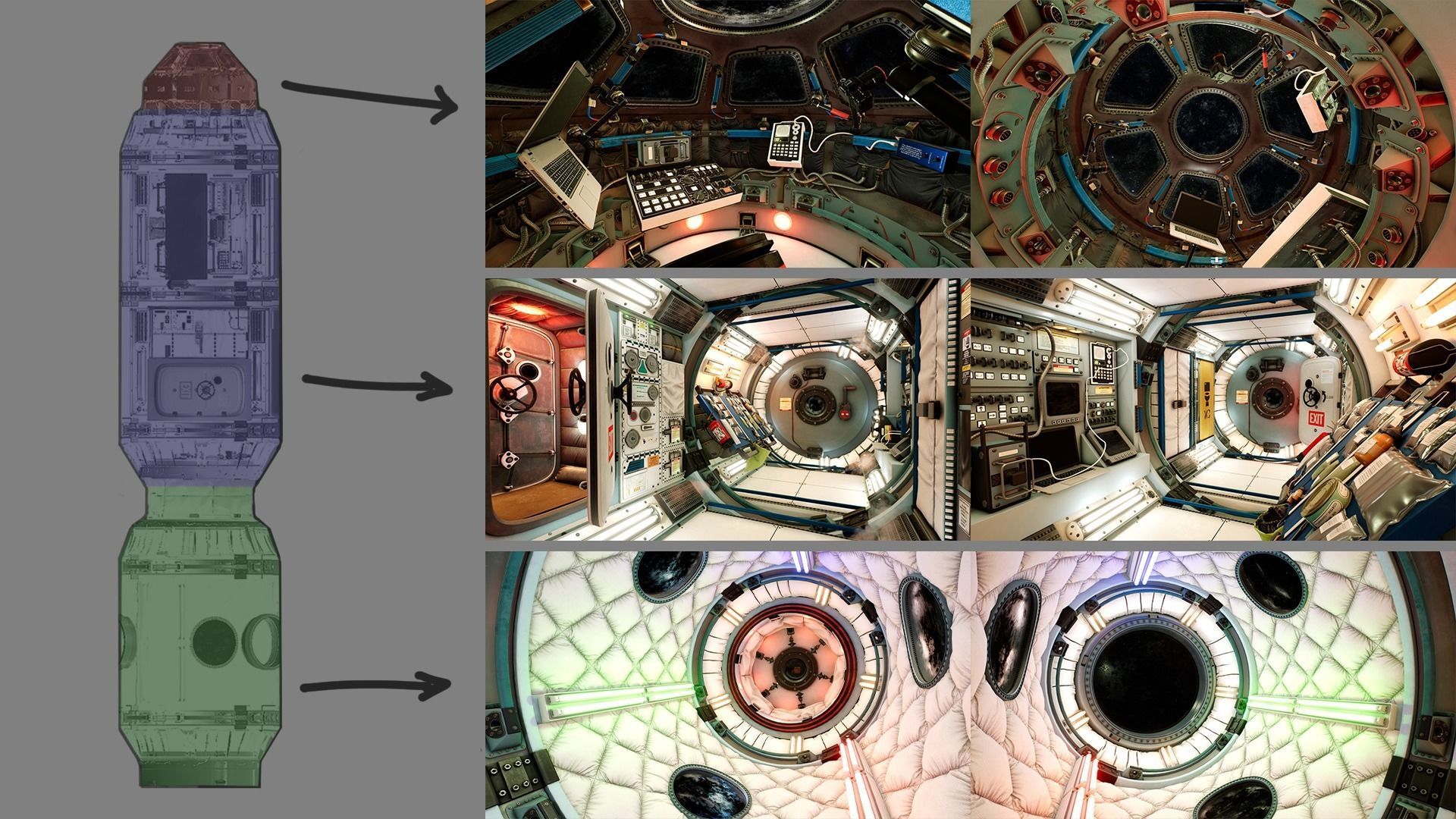 Generic Space Station Low-poly 3D model_14