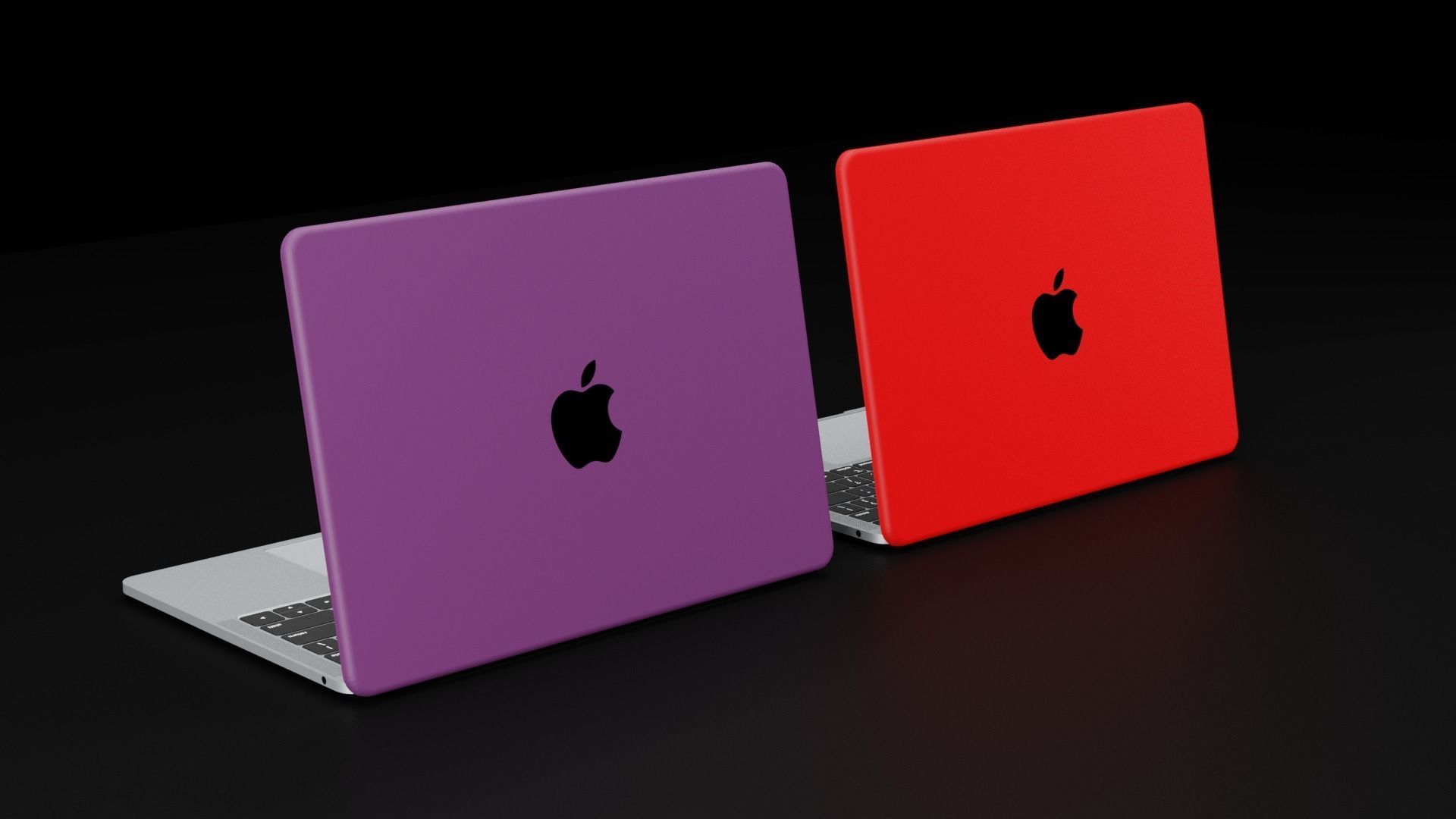 Apple Macbook Pro 13 Inch In Official Colors with Cases 3D model_5