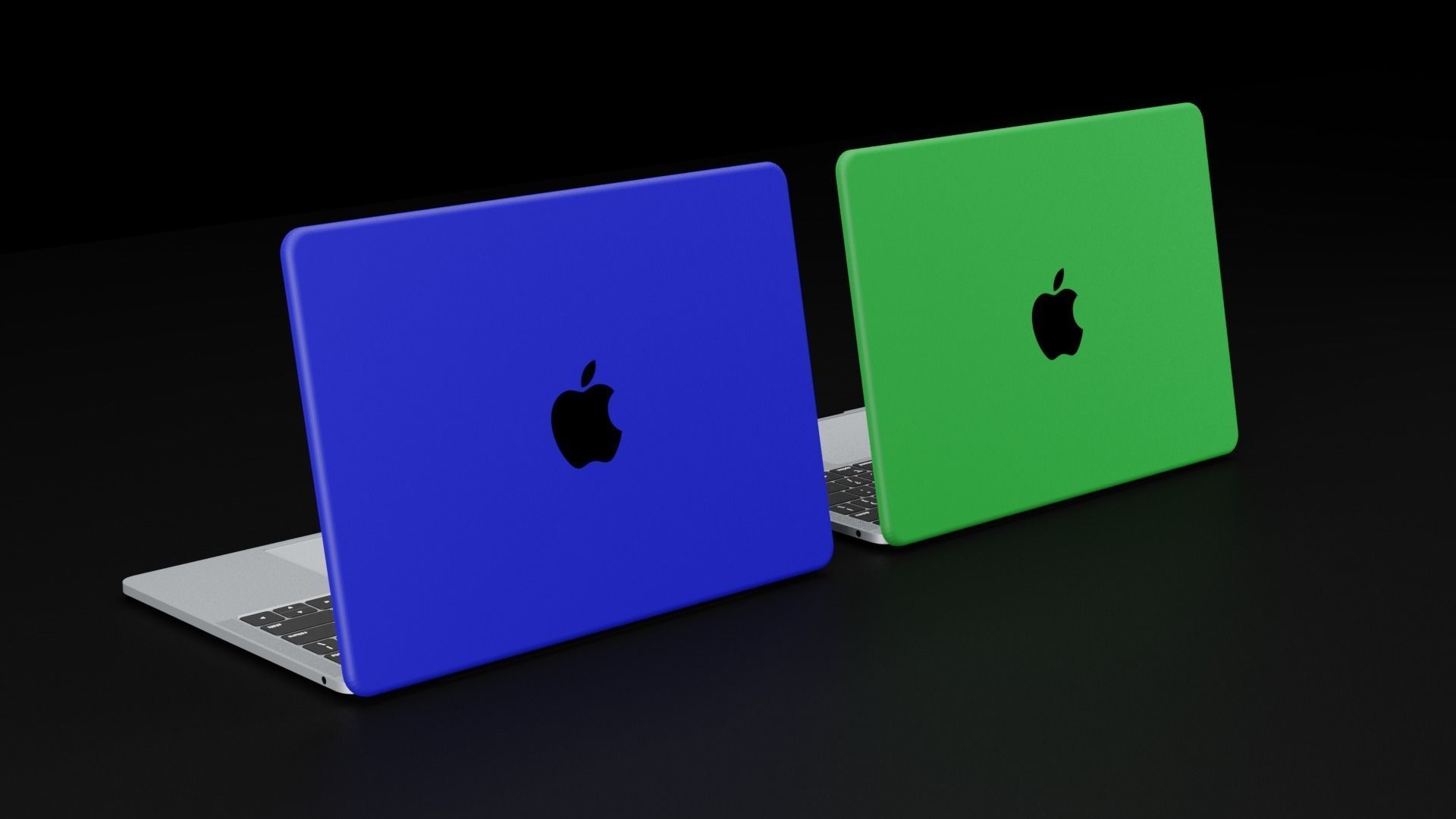 Apple Macbook Pro 13 Inch In Official Colors with Cases 3D model_1