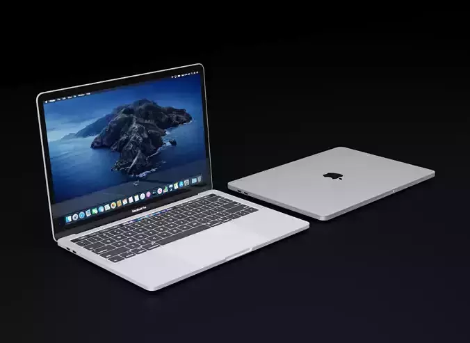 Apple Macbook Pro 13 Inch In Official Colors with Cases 3D model
