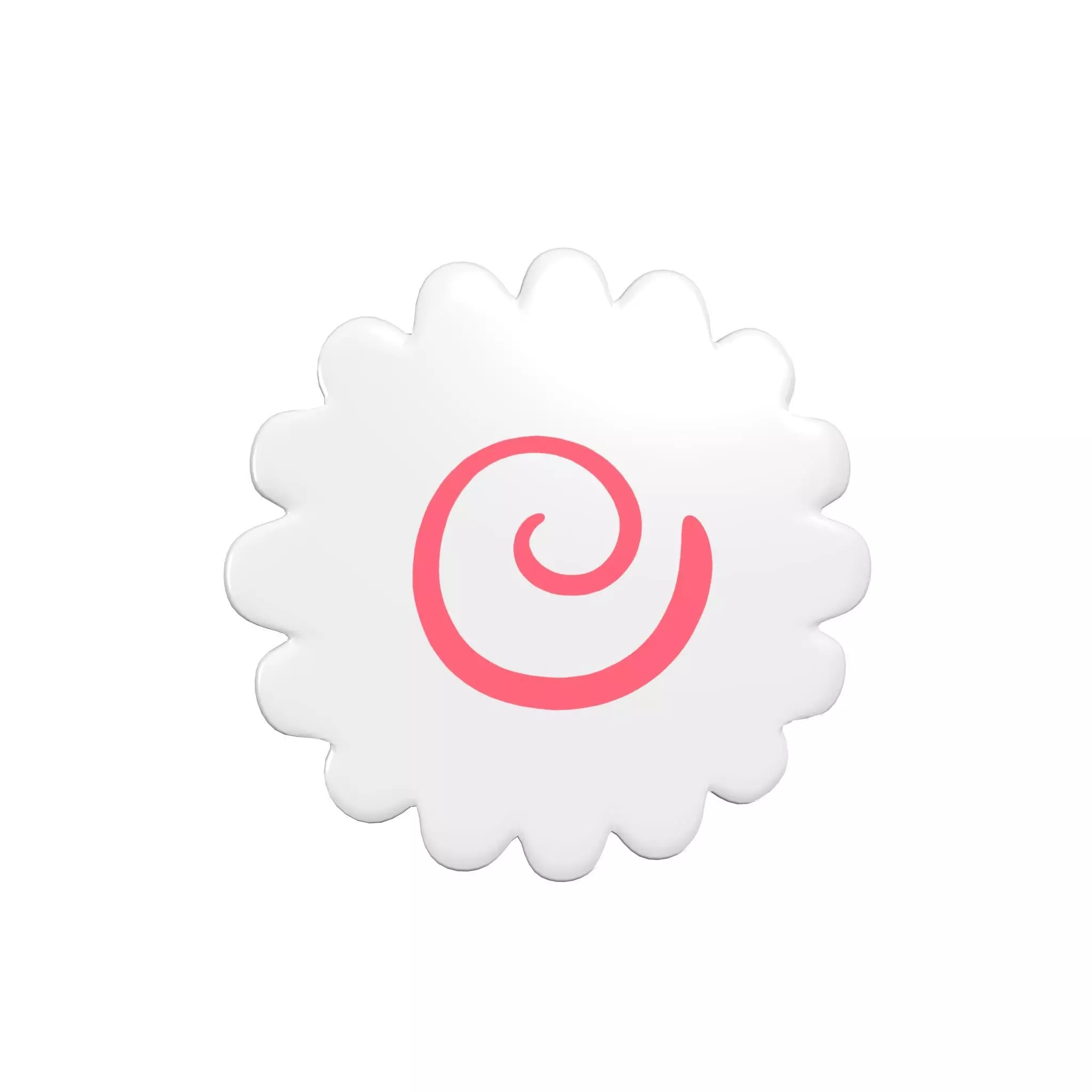 Fish Cake With Swirl v1 001 Low-poly 3D model_0