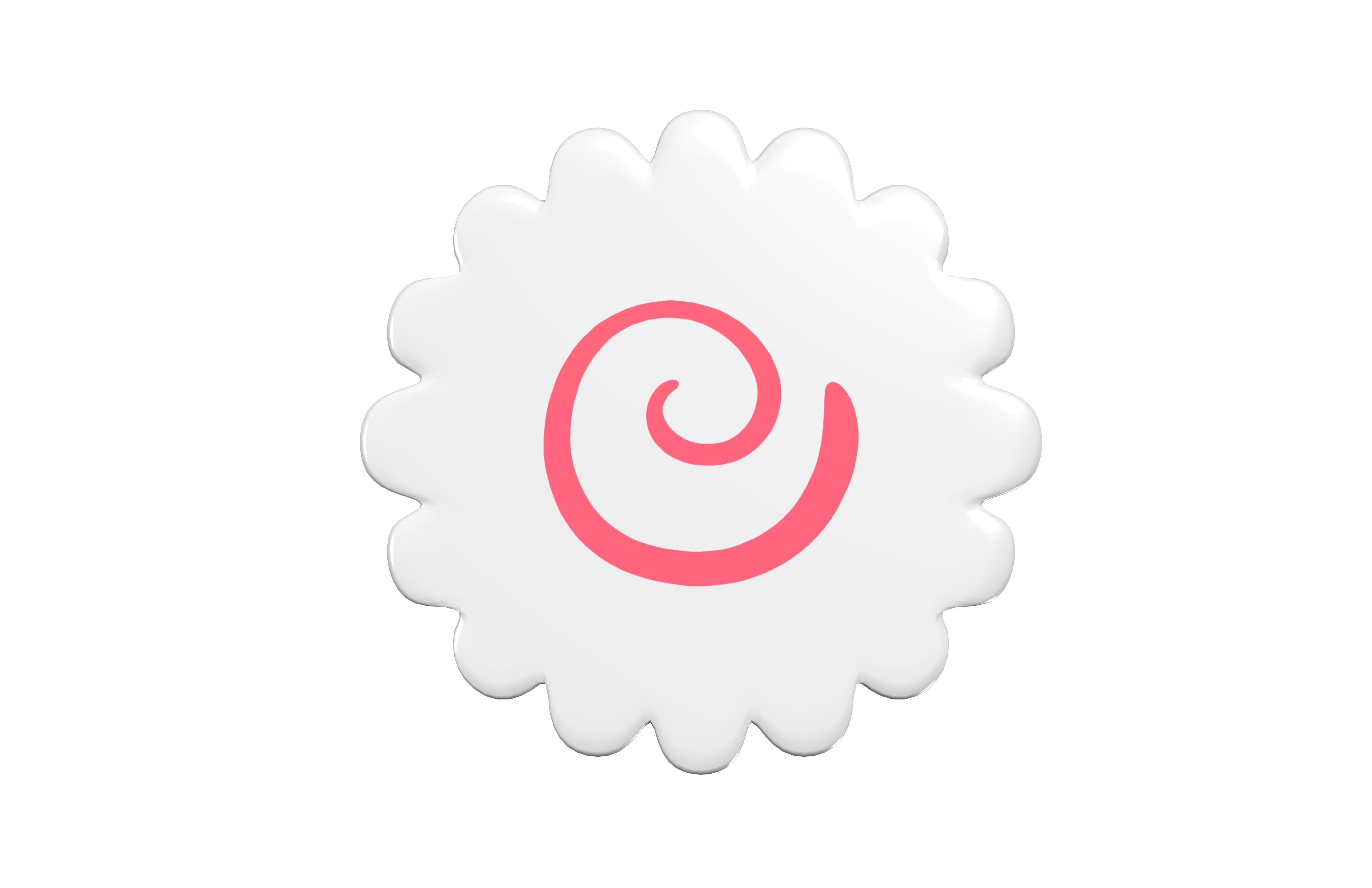 Fish Cake With Swirl v1 001 Low-poly 3D model_1