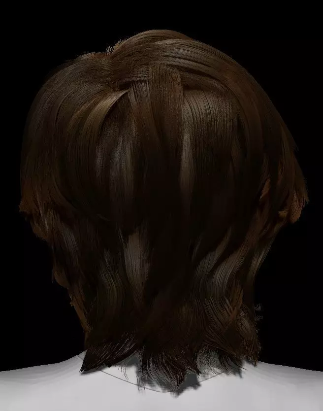 Boy realistic fibermesh blonde hair 3D model