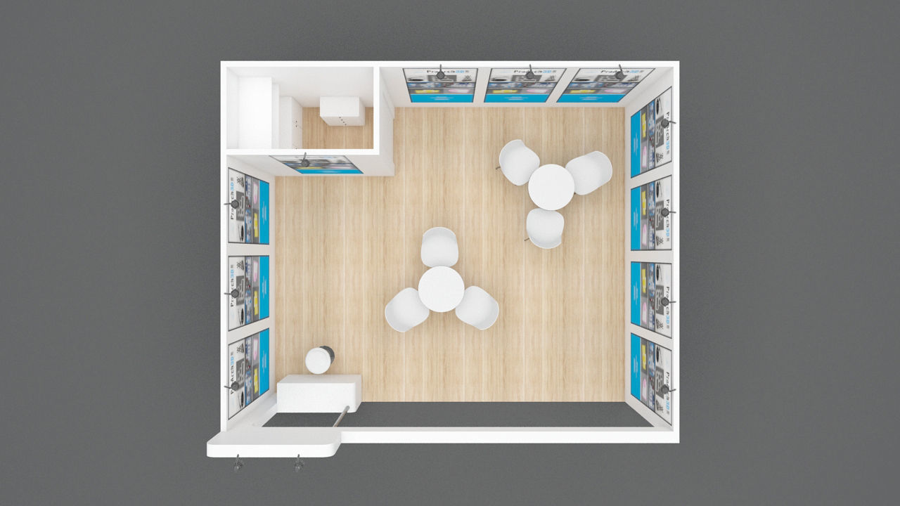 Exhibition stall 6 mtr x 5 mtr 1 sides open  3D model_3