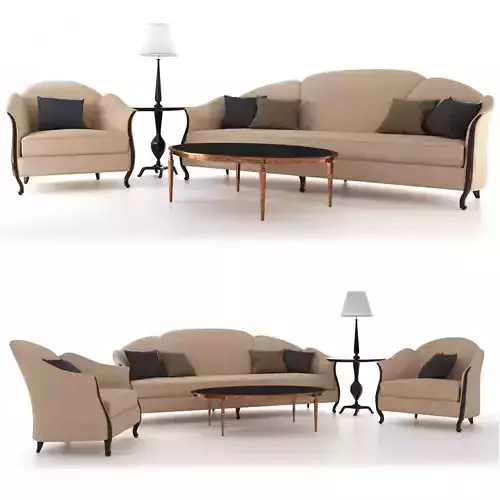 Christopher Guy arrondie sofa coffe table floor lamp armchair