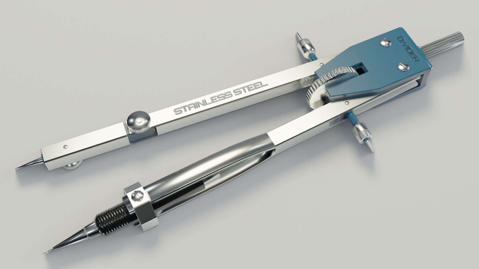 Scissors divider pen corrector Low-poly 3D model_4