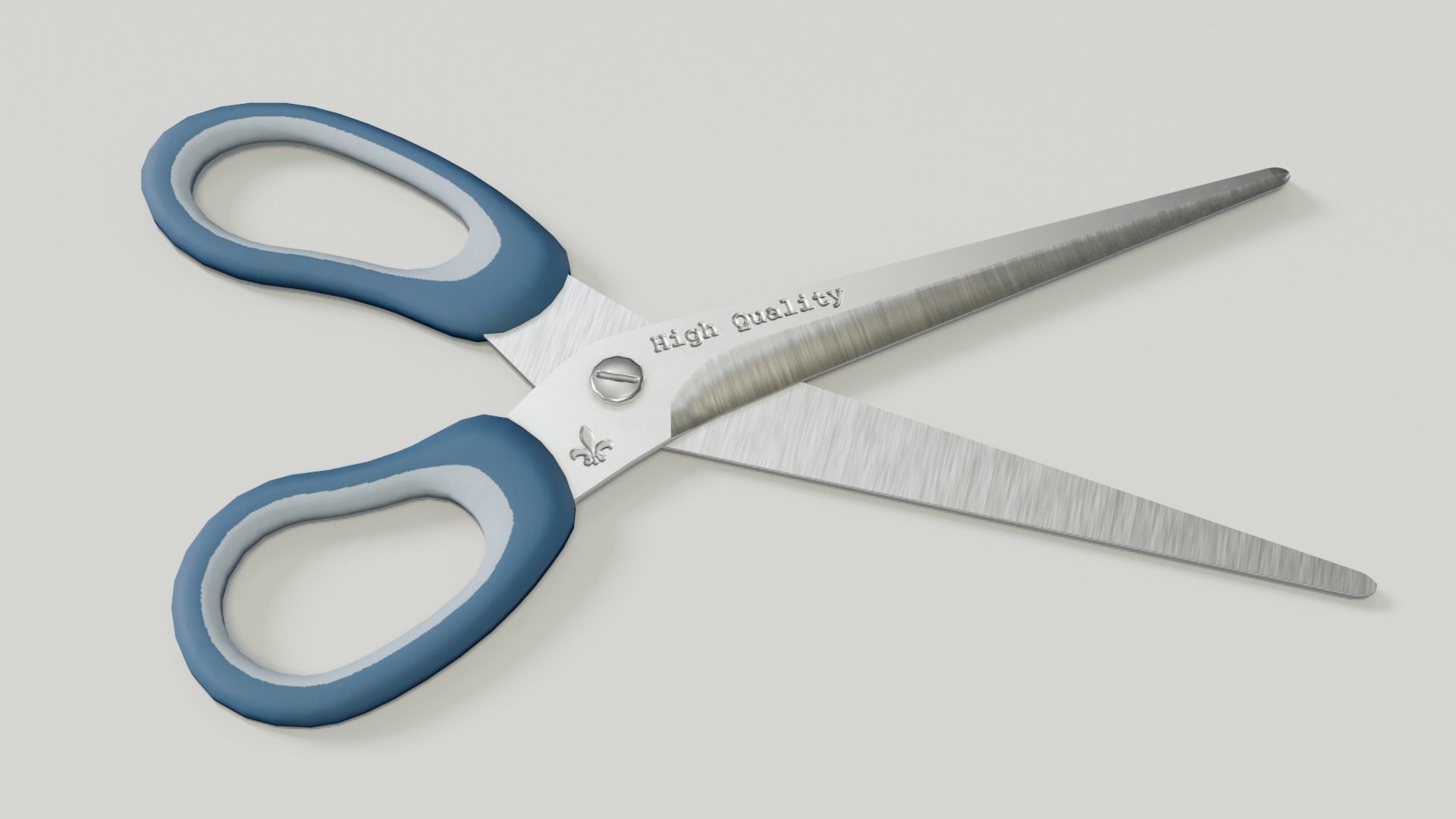 Scissors divider pen corrector Low-poly 3D model_6