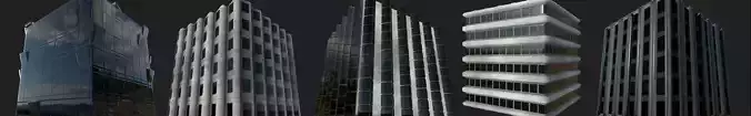Ultra Low-Res Urban Building Facade Pack 256x256 Texture