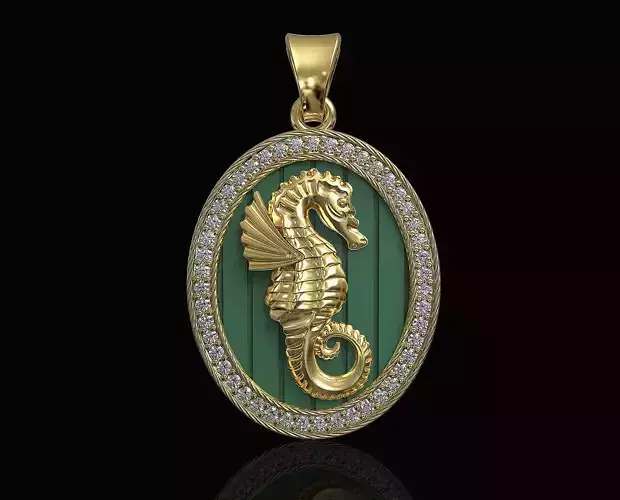 Seahorse pendant 3D print model