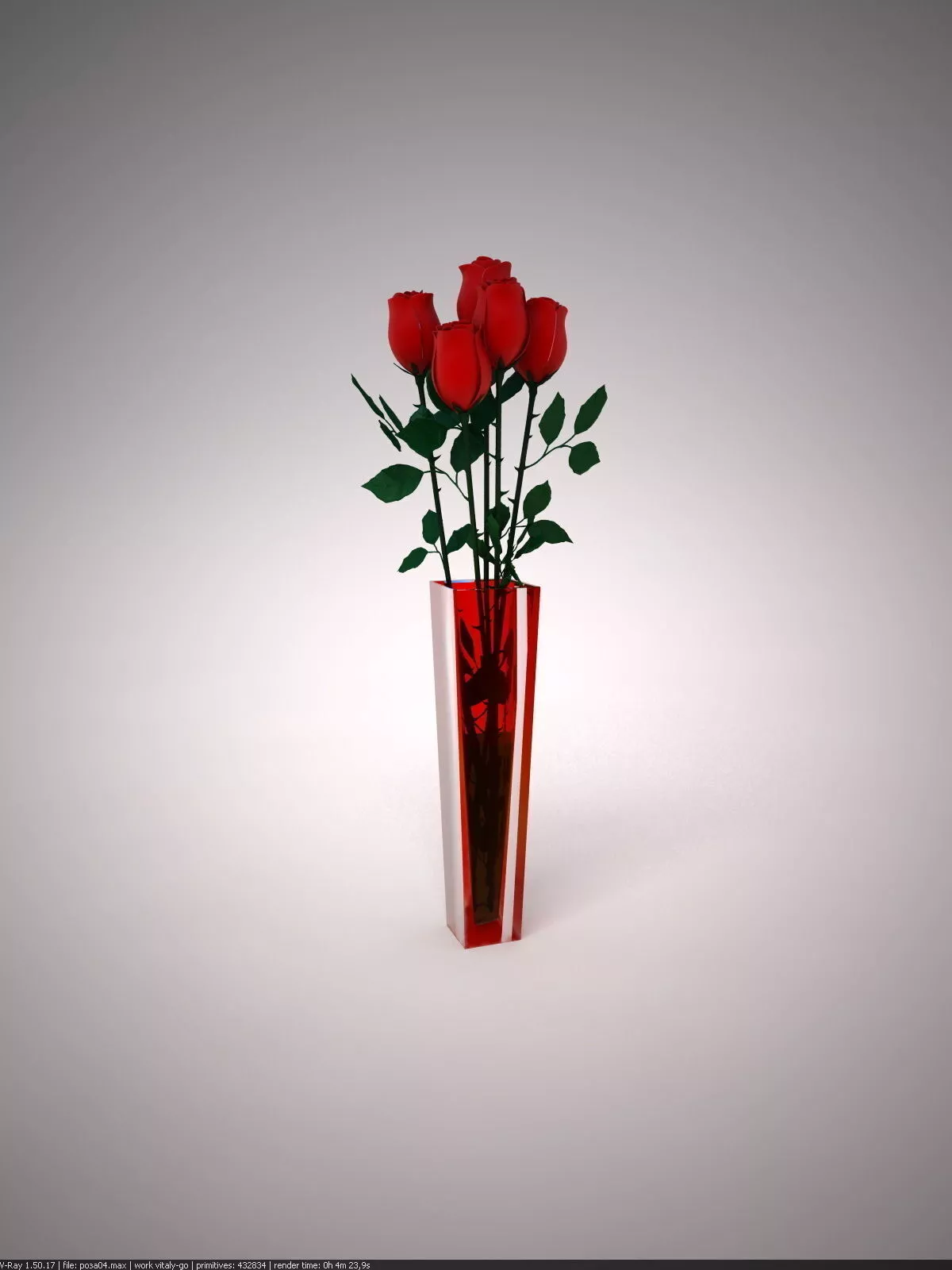 red rose Free low-poly 3D model