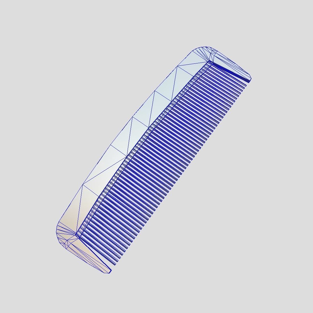 Hair Comb 4 Low-poly 3D model_1