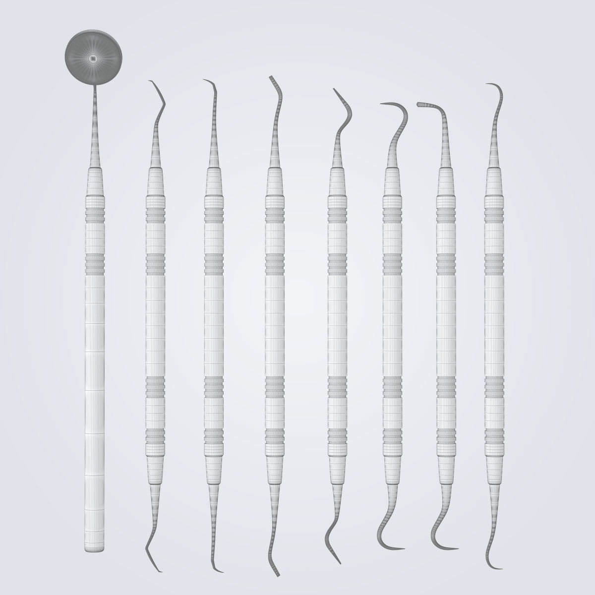 Dentist Pick Set 3D model_20