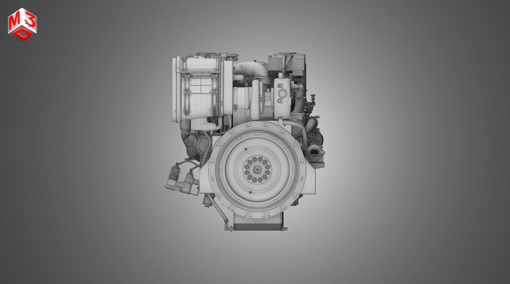 3406C Engine - 6 Cylinder Industerial Diesel Engine 3D model_16