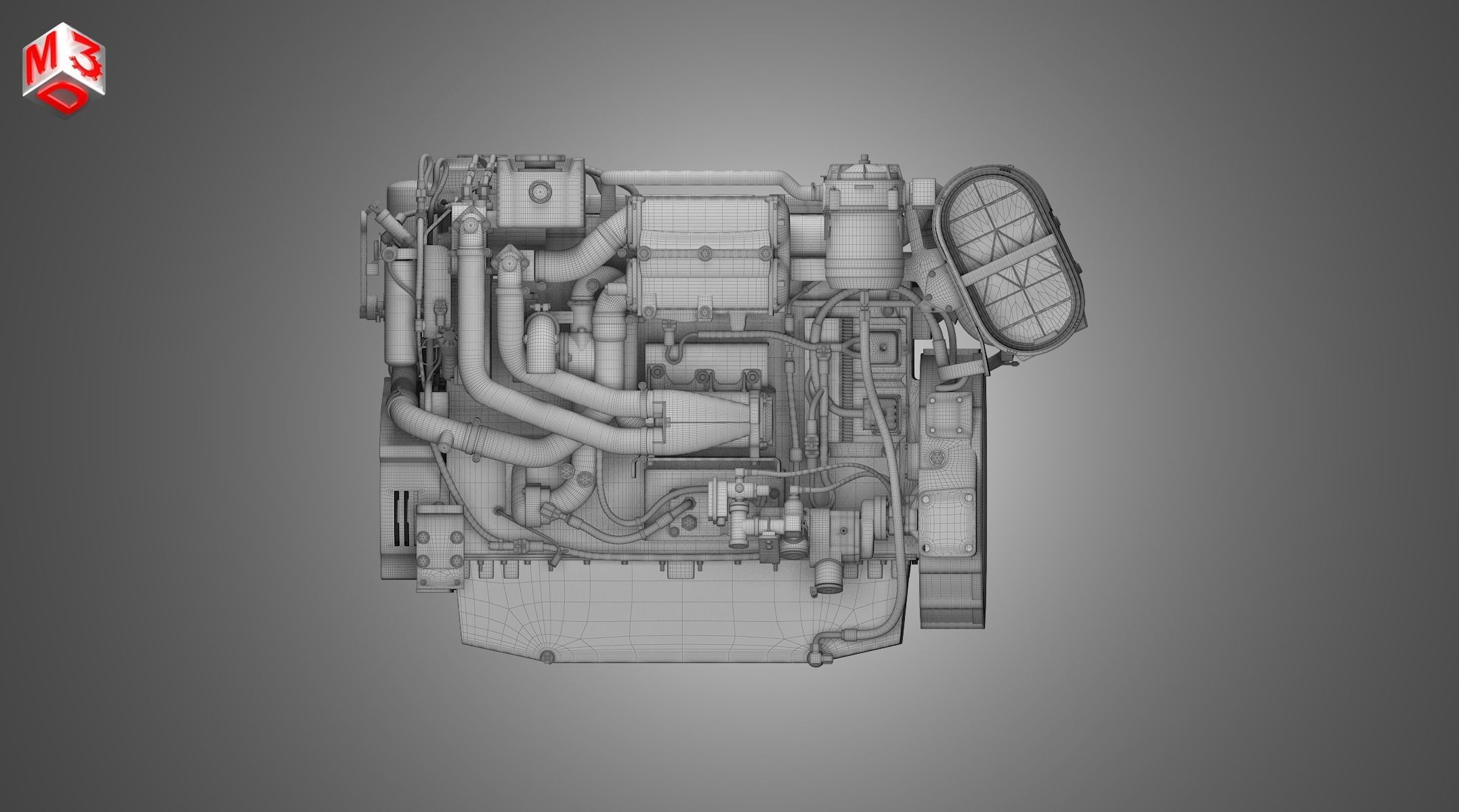 3406C Engine - 6 Cylinder Industerial Diesel Engine 3D model_15