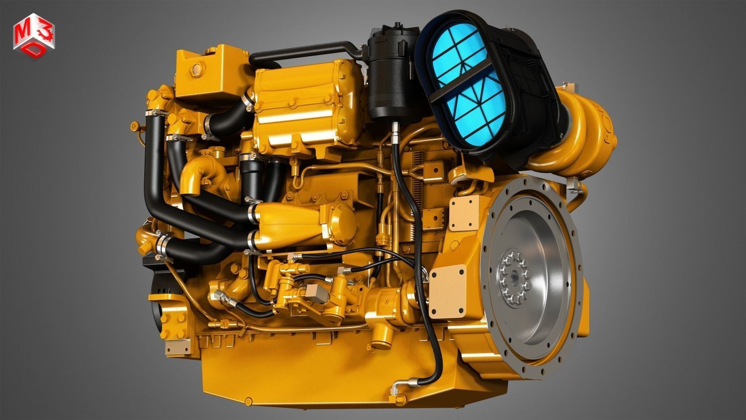 3406C Engine - 6 Cylinder Industerial Diesel Engine 3D model_10