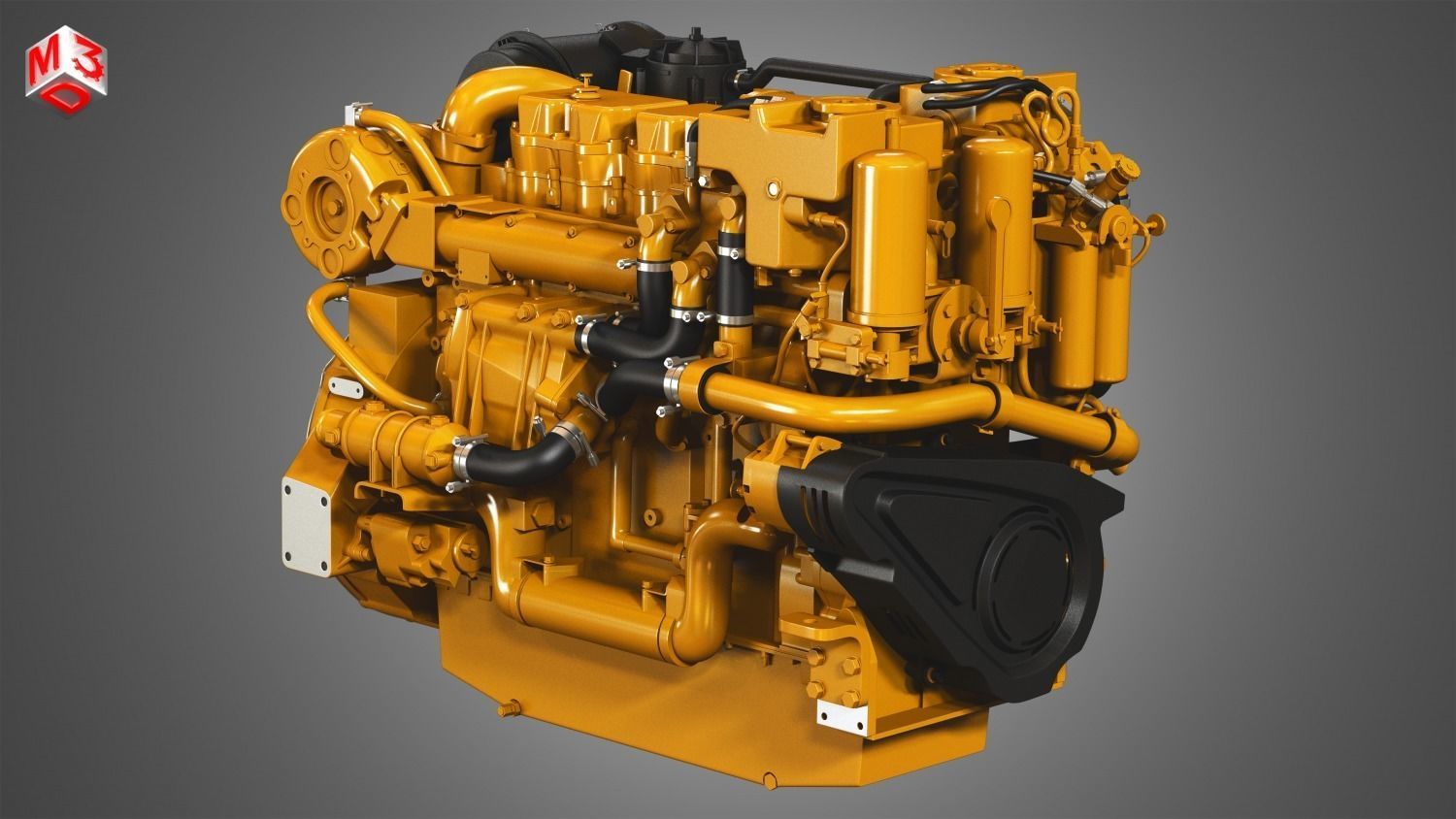3406C Engine - 6 Cylinder Industerial Diesel Engine 3D model_3