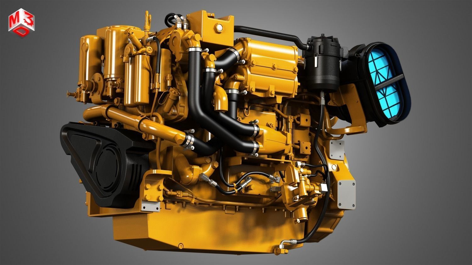 3406C Engine - 6 Cylinder Industerial Diesel Engine 3D model_7