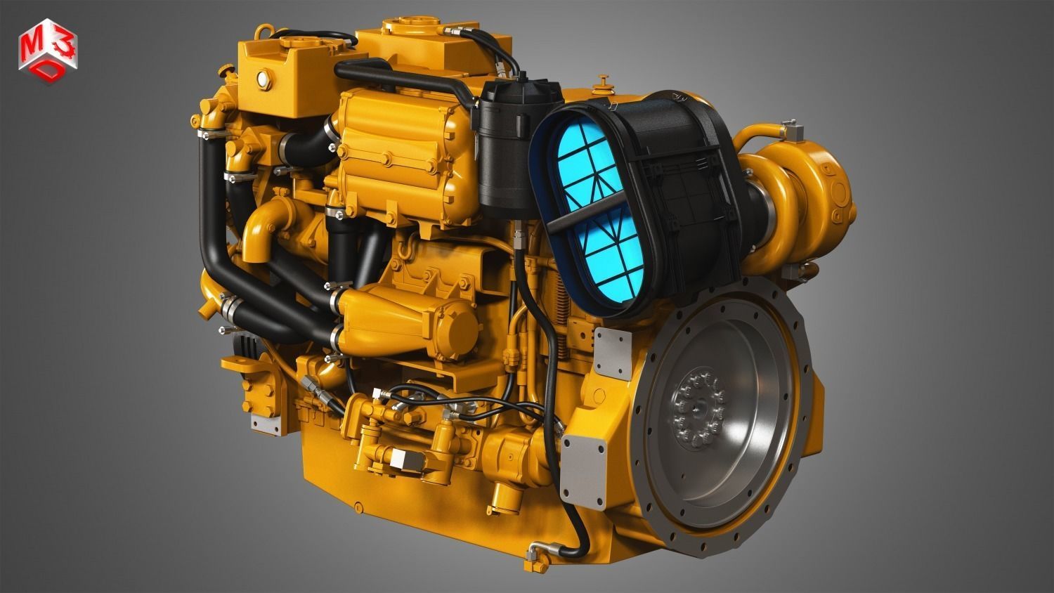 3406C Engine - 6 Cylinder Industerial Diesel Engine 3D model_4