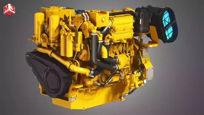 3406C Engine - 6 Cylinder Industerial Diesel Engine  3D model