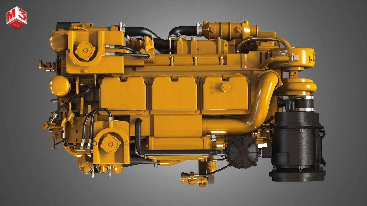 3406C Engine - 6 Cylinder Industerial Diesel Engine 3D model_12