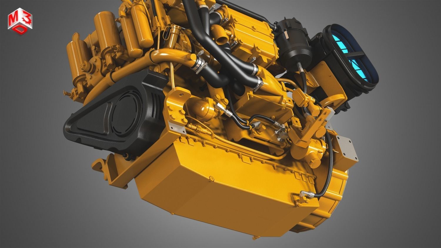 3406C Engine - 6 Cylinder Industerial Diesel Engine 3D model_11