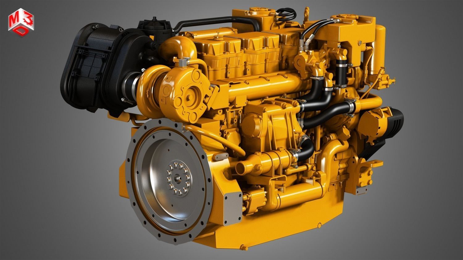 3406C Engine - 6 Cylinder Industerial Diesel Engine 3D model_2