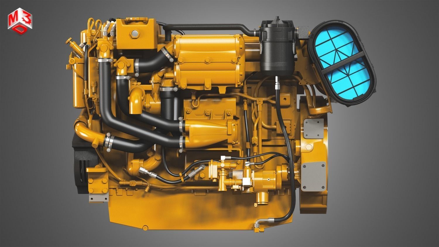3406C Engine - 6 Cylinder Industerial Diesel Engine 3D model_5