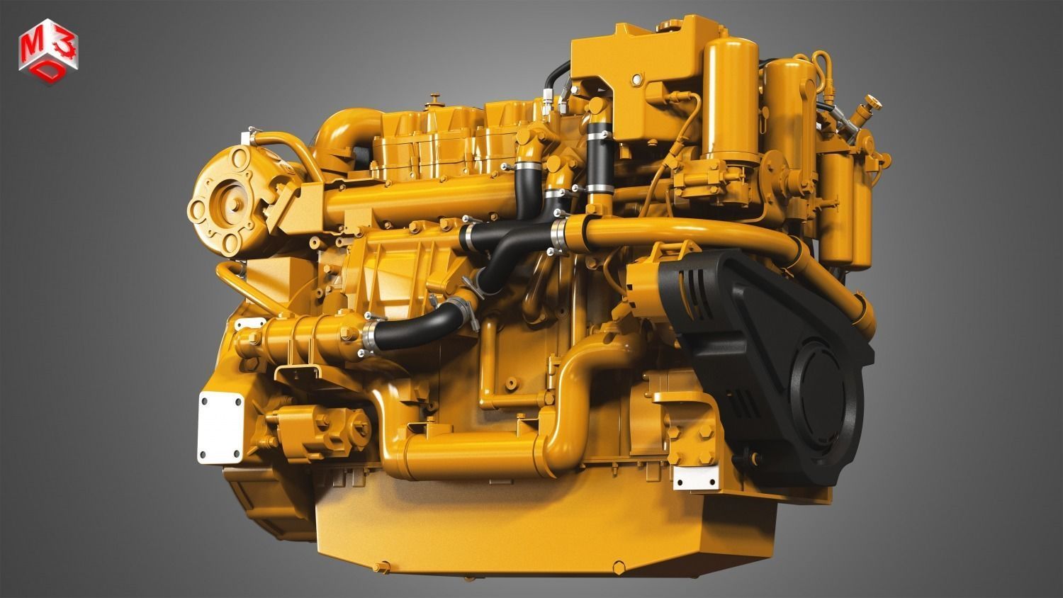 3406C Engine - 6 Cylinder Industerial Diesel Engine 3D model_9