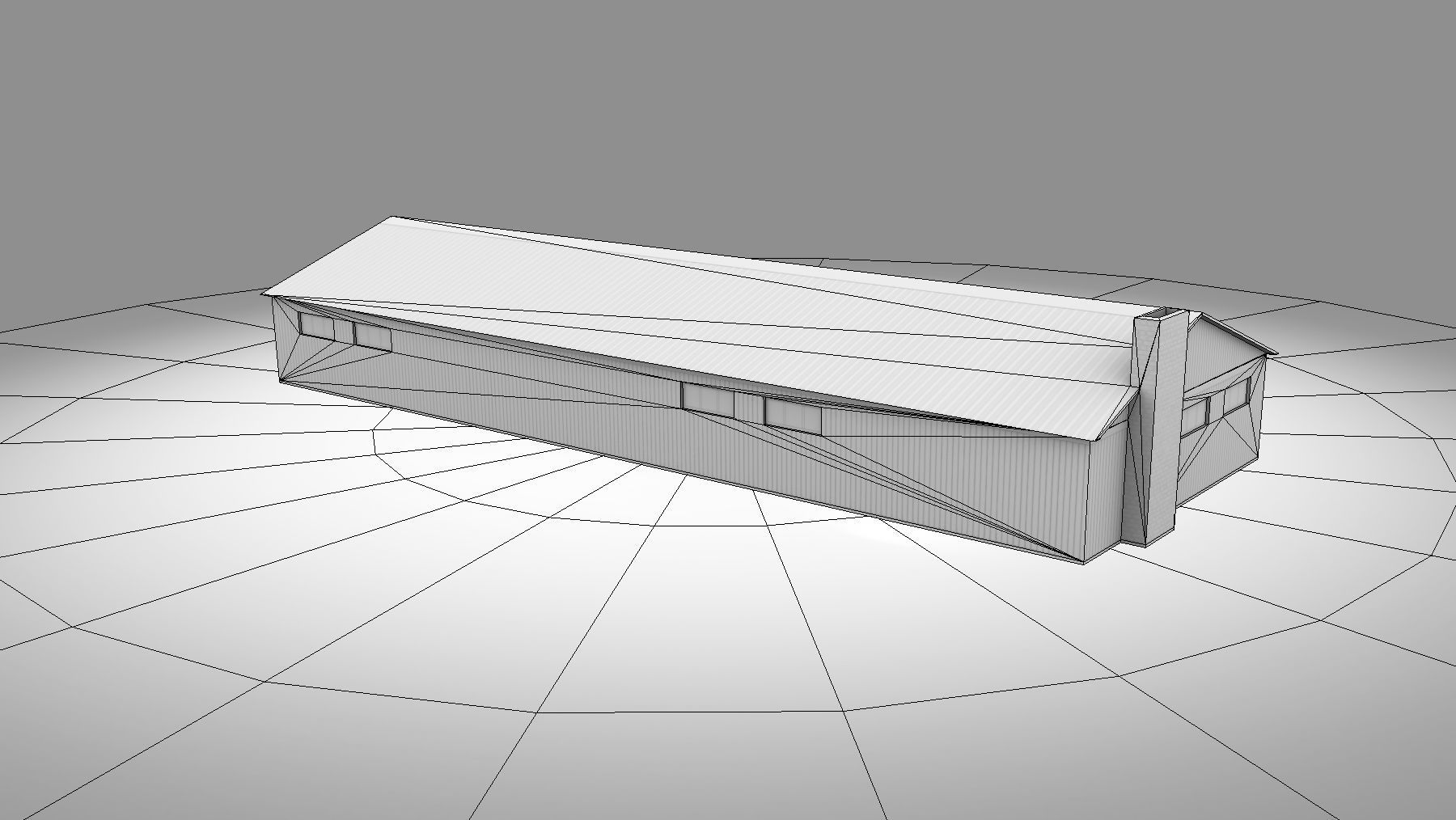 Old Garage 01 red with damage DMG  Low-poly 3D model_12