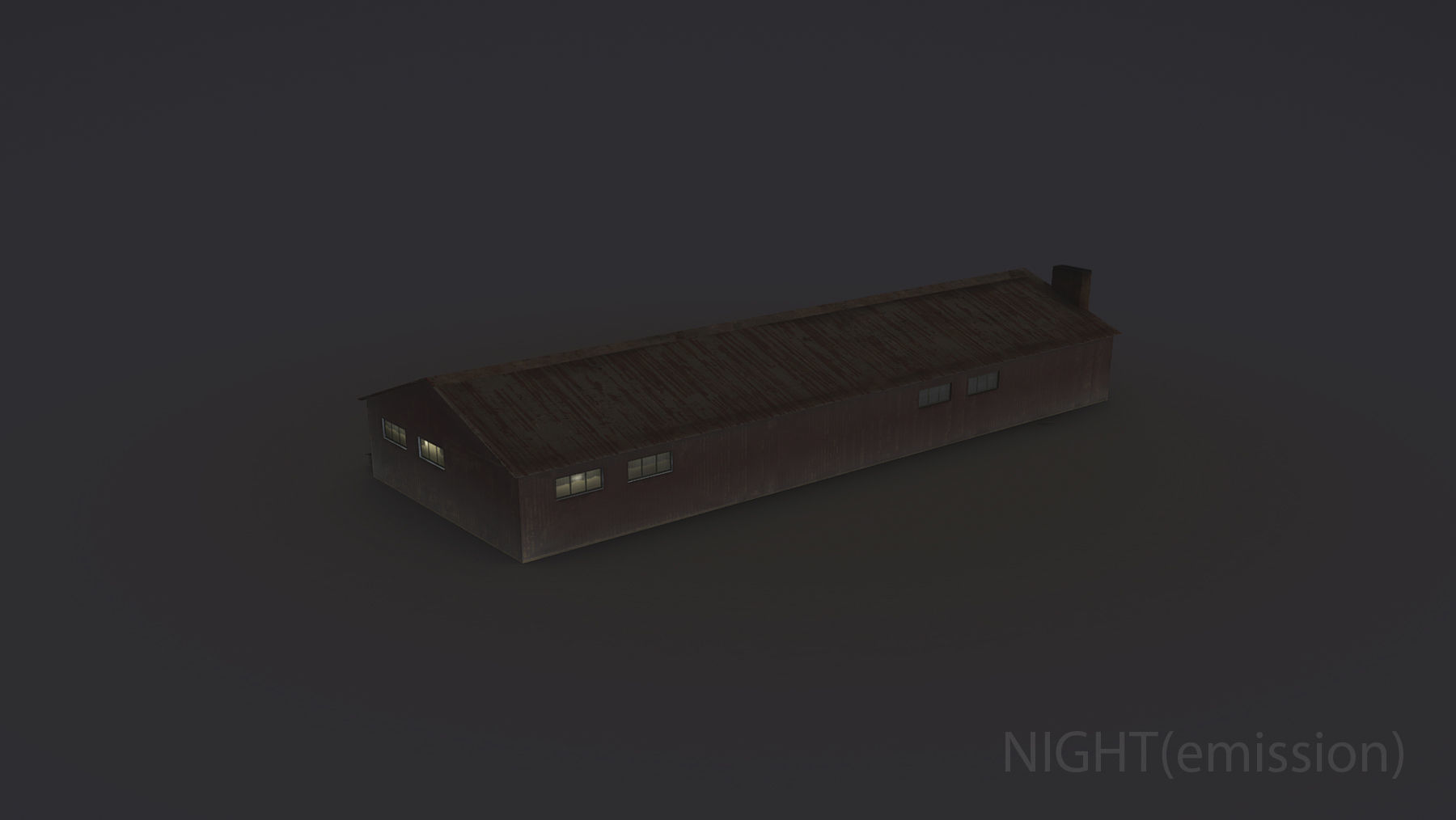 Old Garage 01 red with damage DMG  Low-poly 3D model_14