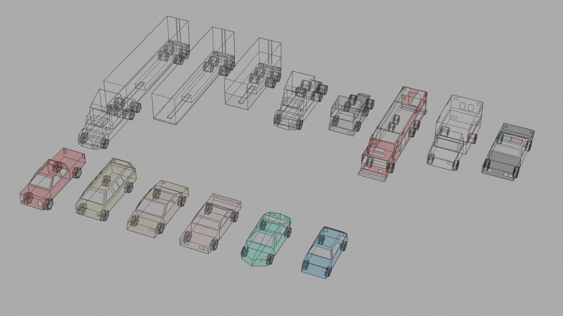 low poly toon cars pack vehicles 3d model Free low-poly 3D model_3