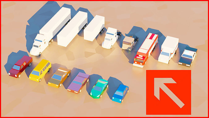 low poly toon cars pack vehicles 3d model Free low-poly 3D model