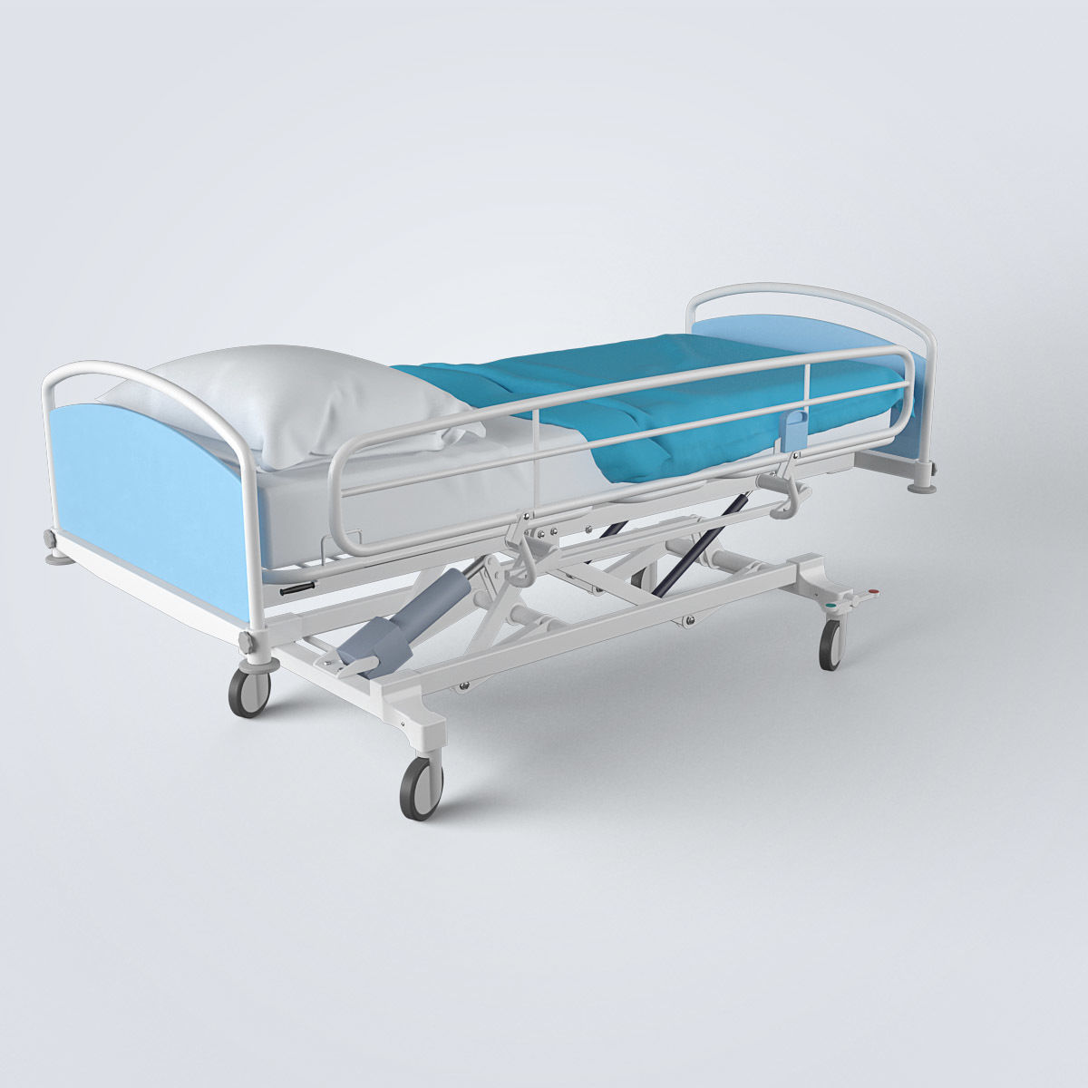 Hospital Bed 3D model_5
