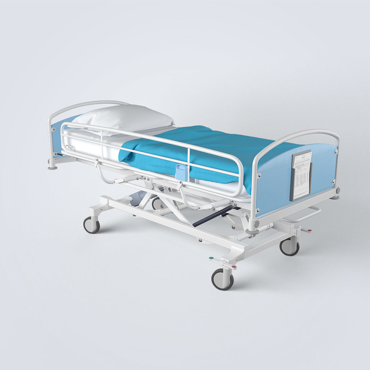 Hospital Bed 3D model_7